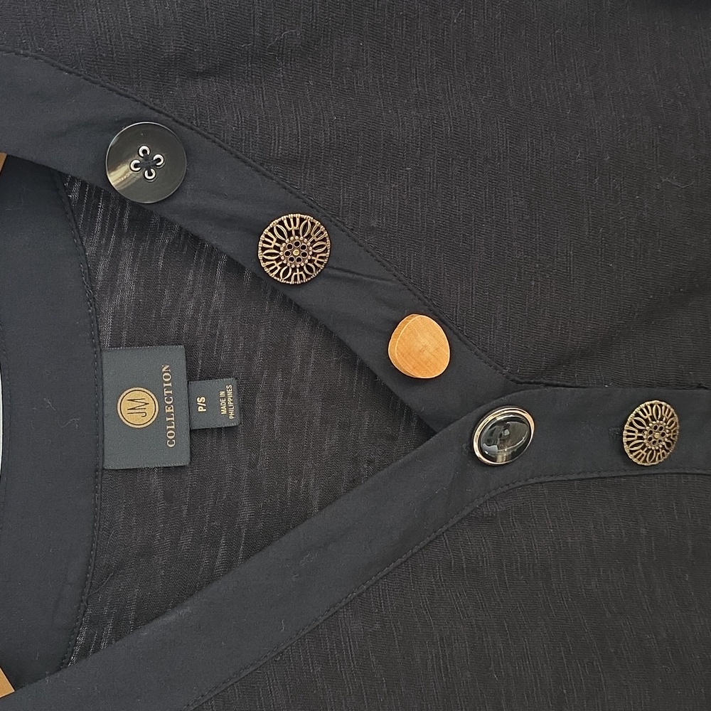NWOT Stylish Black Stretchy Shirt - Picture 3 of 9